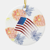 American Flag Fireworks Keramisch Ornament (Voorkant)
