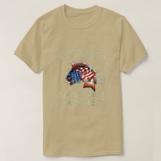 American Flag Fish RodFishing Lover Fisherman Gift T-shirt (Design voorkant)