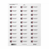 American Flag Fishing Address Label (Full Sheet)
