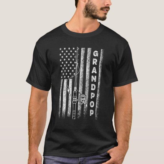 American Flag Fishing Grandpop T-shirt (Voorkant)