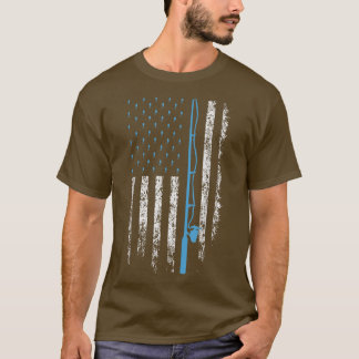 American Flag Fishing Lover Vintage Bass Fishing R T-shirt