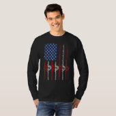 American Flag Fishing Rod For Fishing Lovers T-shirt (Voorkant volledig)