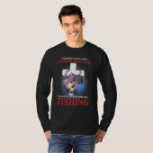 American Flag Fishing Thinking About God T-shirt (Voorkant volledig)