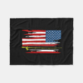 American Flag Fishing Vintage Fishing  Fleece Deken (Voorkant (Horizontaal))