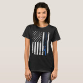 American Flag Fishing Vintage Fishing T-shirt (Voorkant volledig)