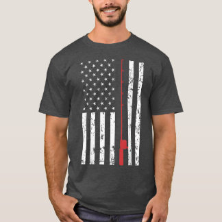 American Flag FishingVintage Fishing72  T-shirt