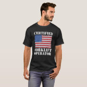 American Flag Forklift Certified Forklift Operator T-shirt (Voorkant volledig)