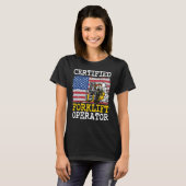 American Flag Forklift Certified Forklift Operator T-shirt (Voorkant volledig)