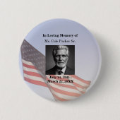 American Flag Funeral Memorial Tribute Keepsake Ronde Button 5,7 Cm (Voorkant)