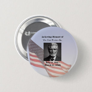 American Flag Funeral Memorial Tribute Keepsake Ronde Button 5,7 Cm