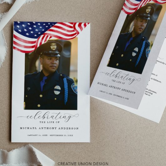 American Flag Funeral Program Sjabloon voor Servic Flyer