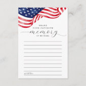 American Flag Funeral Share a Memory Kaart (Voorkant)