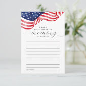 American Flag Funeral Share a Memory Kaart (Staand voorkant)