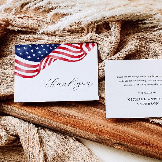 American Flag Funeral Thank You Cards Bedankkaart
