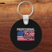 American Flag Funny Gevist Retro Professional Mas Sleutelhanger (Voorkant)