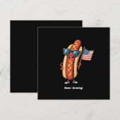 American Flag Funny Hotdog Zonnebril 4 juli Kaart (Voorkant / Achterkant)