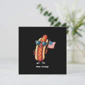 American Flag Funny Hotdog Zonnebril 4 juli Kaart (Staand voorkant)