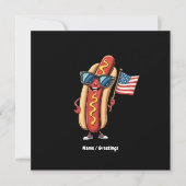 American Flag Funny Hotdog Zonnebril 4 juli Kaart (Voorkant)