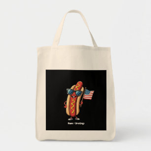 American Flag Funny Hotdog Zonnebril 4 juli Tote Bag