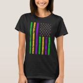 American Flag Funny Mardi Gras Retro Mardi Gras Fl T-shirt (Voorkant)