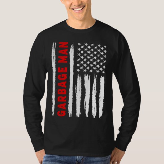 American Flag Garbage Man US USA Flag T-shirt (Voorkant)