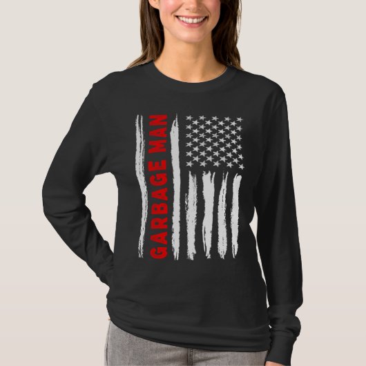 American Flag Garbage Man US USA Flag T-shirt (Voorkant)