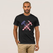 American Flag Geology Rock Hammer Logo T-shirt (Voorkant volledig)