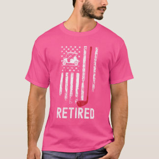 American Flag Gepensioneerde Golfclub Golfkar T-shirt
