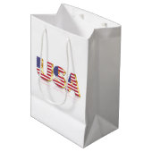 American Flag Gift Bag USA Patriotic Medium Cadeauzakje (Voorkant Gekanteld)