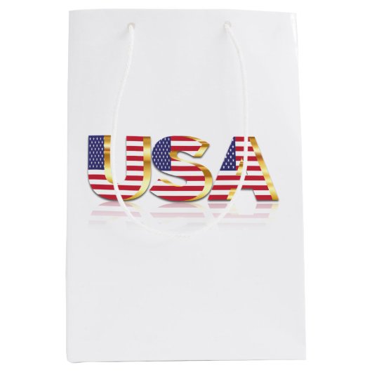 American Flag Gift Bag USA Patriotic Medium Cadeauzakje (Voorkant)