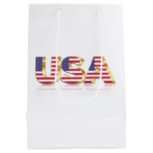 American Flag Gift Bag USA Patriotic Medium Cadeauzakje (Achterkant)