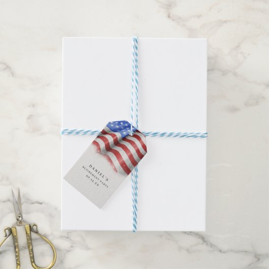 American Flag Gift Label Cadeaulabel (Met Touw)