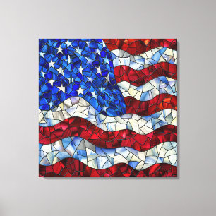 American Flag Glas in lood Canvas