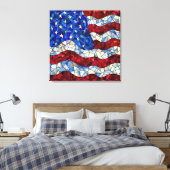 American Flag Glas in lood Canvas (Insitu (Slaapkamer))