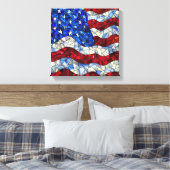 American Flag Glas in lood Canvas Afdruk (Insitu (Slaapkamer))