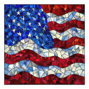 American Flag Glas in lood foto afdrukken