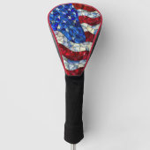 American Flag Glas in lood Golf Driver Head Hoesje Golfheadcover (Voorkant)