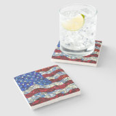 American Flag Glas in lood Stone Onderzetter (Zijkant)