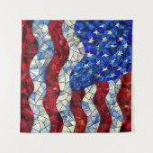American Flag Glas in lood Tapestry Wandkleed (Voorkant (horizontaal))