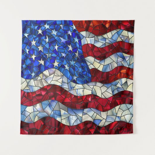 American Flag Glas in lood Tapestry Wandkleed (Voorkant)