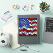 American Flag Glas in lood Vinyl Sticker (iPad Cover)