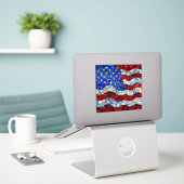 American Flag Glas in lood Vinyl Sticker (Laptop op bureau)