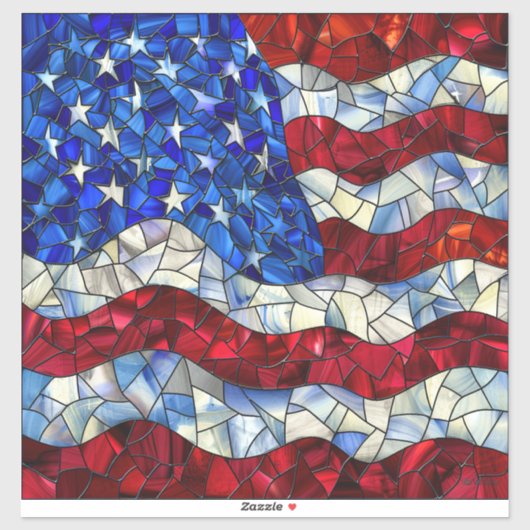 American Flag Glas in lood Vinyl Sticker (Vel)