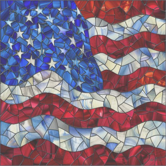 American Flag Glas in lood Vinyl Sticker (Voorkant)