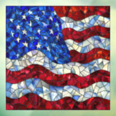 American Flag Glas in lood Window Cling Raamsticker (Vel 3)