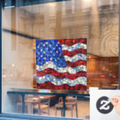 American Flag Glas in lood Window Cling Raamsticker (Cafe Raam)