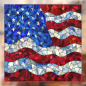American Flag Glas in lood Window Cling Raamsticker (Vel 2)