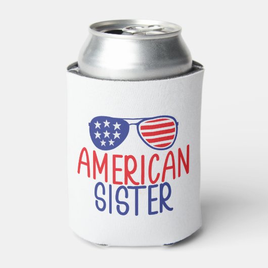 American Flag Glasses Sister Blikjeskoeler (Blikje Voorkant)