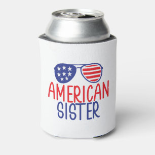 American Flag Glasses Sister Blikjeskoeler