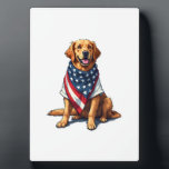 American Flag Golden Retriever Engraved Dog Lover Fotoplaat<br><div class="desc">American Flag Golden Retriever Engraved Dog Lover Tee 4</div>